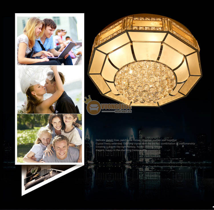 Đèn ốp trần pha lê hình đa giác CM253-4